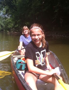 Abby & Tracy canoeing 2014